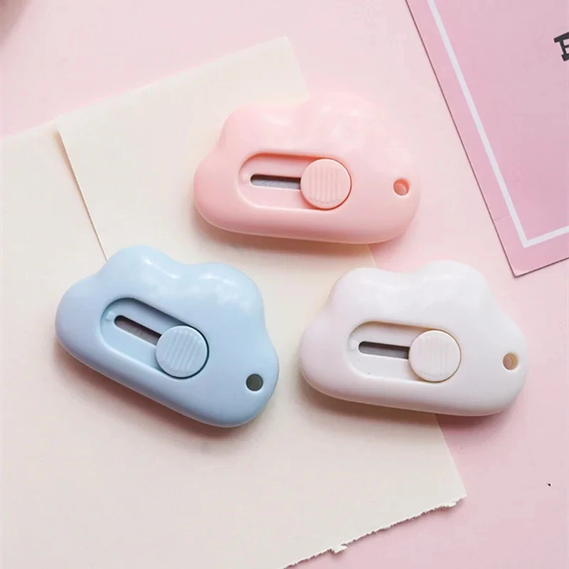 1/4pcs 미니 유틸리티 나이프 개폐식 편지 오프너 박스 커터 휴대용 카톤 오프너 종이 절단 도구 학교 사무용품