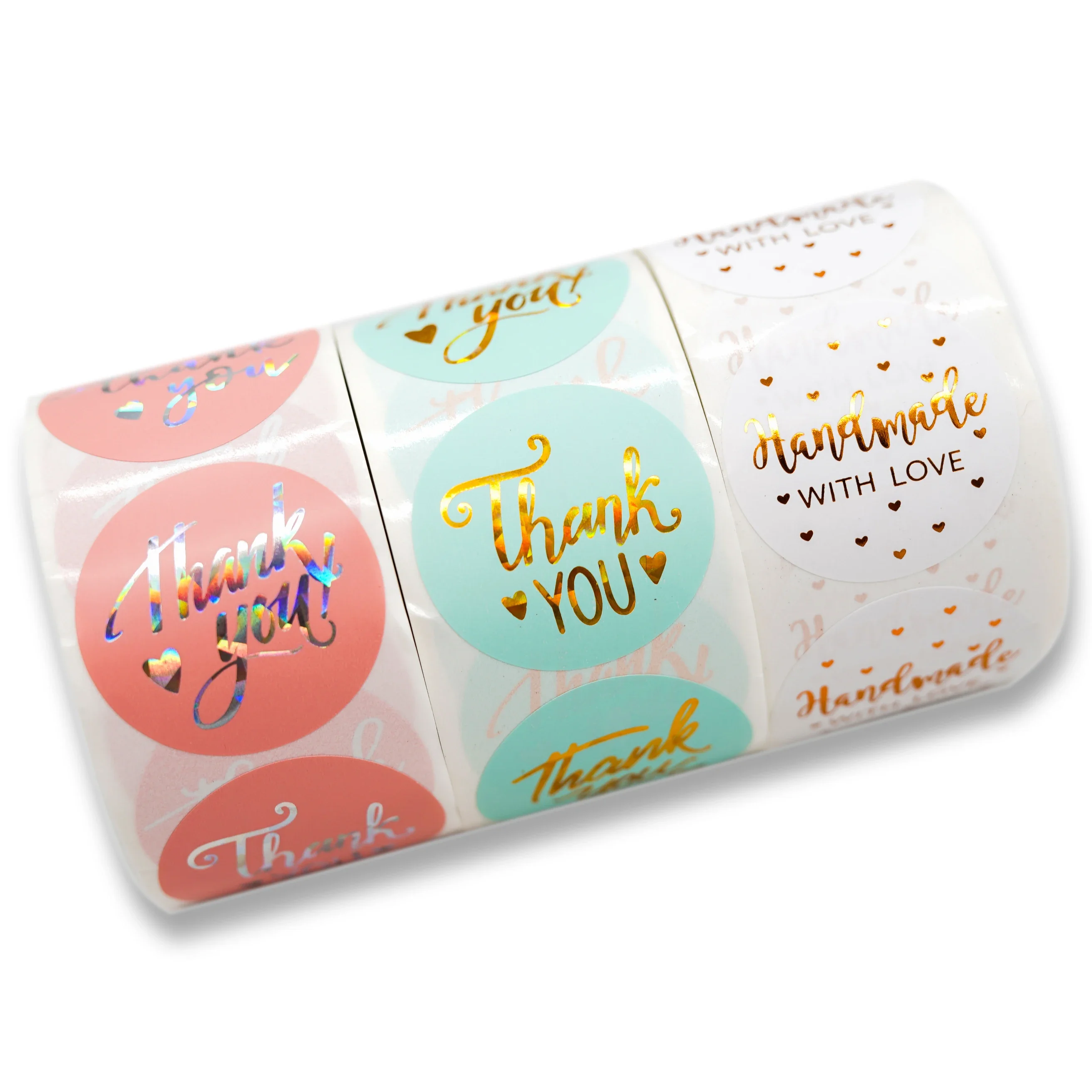 

Thank You Stickers Labels Seals Thank You for Supporting My Small Business Stickers Roll Round Pink White Green Labels For Shop