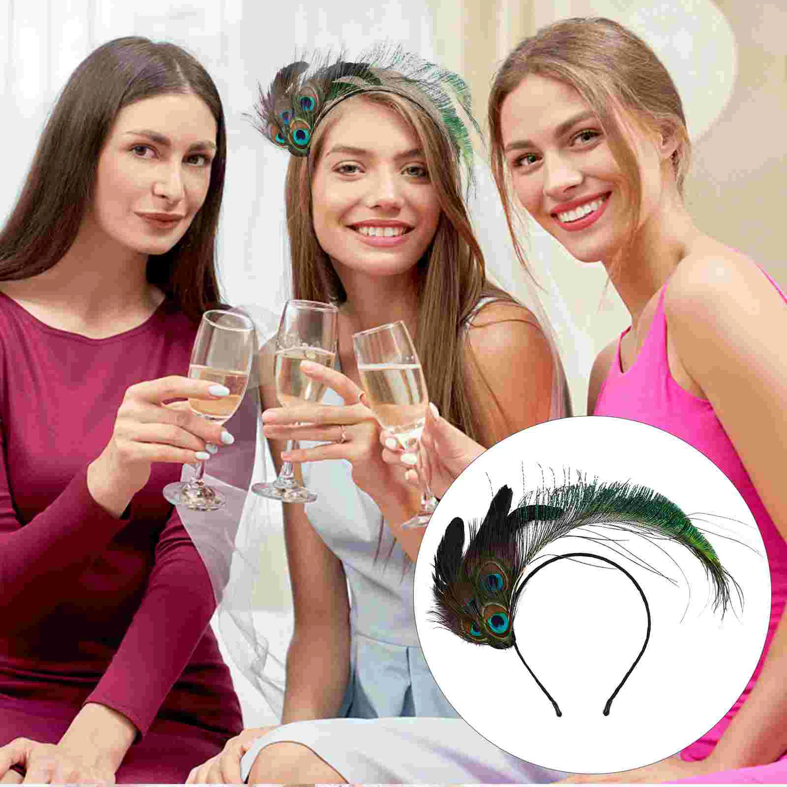 

Women Hairband Headpiece Indian Headdress Feather Headband Feathers Fascinator Cosplay Costume Party Head Prop Hair Accessories