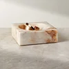 Luxury Natural Marble Square Jade Tray Model Room Creative Home Tabletop White Onyx Jewelry Storage Plate Decorative Ornaments 1
