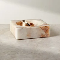 Luxury Natural Marble Square Jade Tray Model Room Creative Home Tabletop White Onyx Jewelry Storage Plate Decorative Ornaments 1