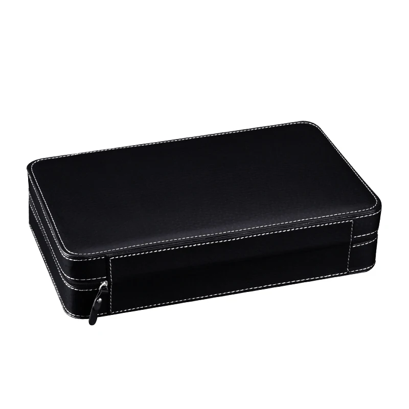 Watch Box 6/10/12 Slots PU Leather Watch zipper Box Jewelry Display Flannel Liner Organizer Portable Storage Case