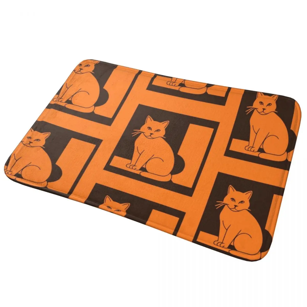 

White Cat Abstract Illustration Doormat Non-slip Super Absorbent Bath Mats Home Entrance Rugs Living Room Bedroom Carpet Footpad