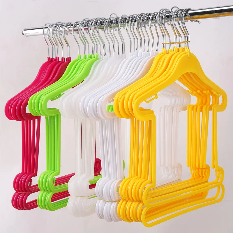

10pcs Portable Kids Clothes Hanger Plastic Display Hangers Windproof Children Coats Hanger Baby Clothing Organizer