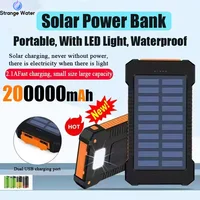 200000mAh Solar Power Bank Ultra Capacity Waterproof Battery Outdoor Portable Powerbank LED External Battery For iPhone Samsung 1
