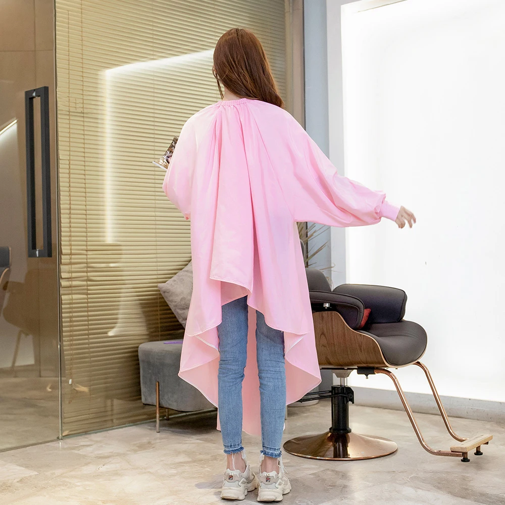 Long Sleeve Hair Cape Hook & Loop Cuff Haircut Customer Cloth Salon Hair Cutting Cloak Apron Gown 2pcs for Customize Logo 1738 6
