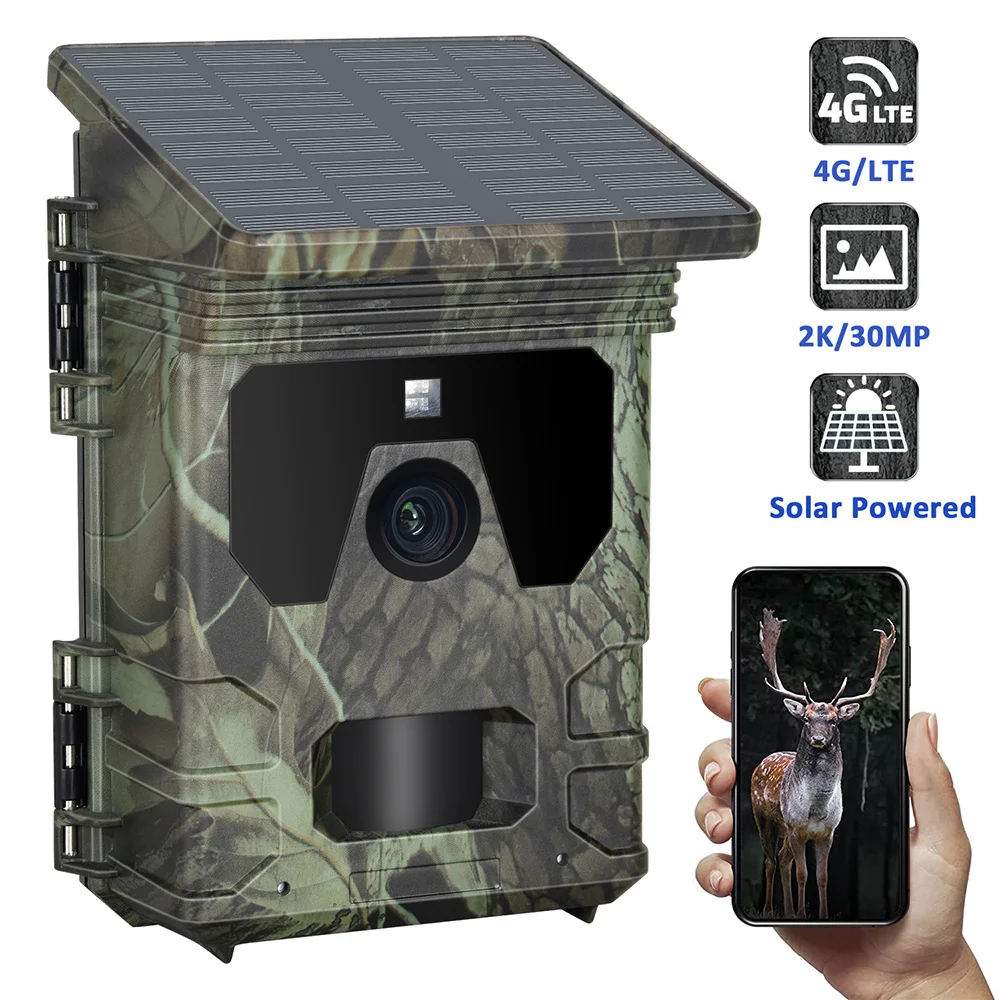 

Outdoor Hunting Camera Night Vision Goggles 4G HC-600Pro 2K Video 30MP Supports 256GB APP Online Video Viewing Infrared Tracking
