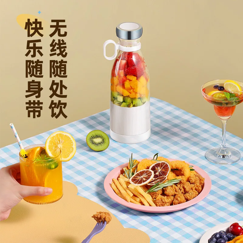 

Pink Small Juicer Portable Smoothie Blender Mini Blenders USB Charging Wireless Rechargeable Mixer Juicers Cup for Travel
