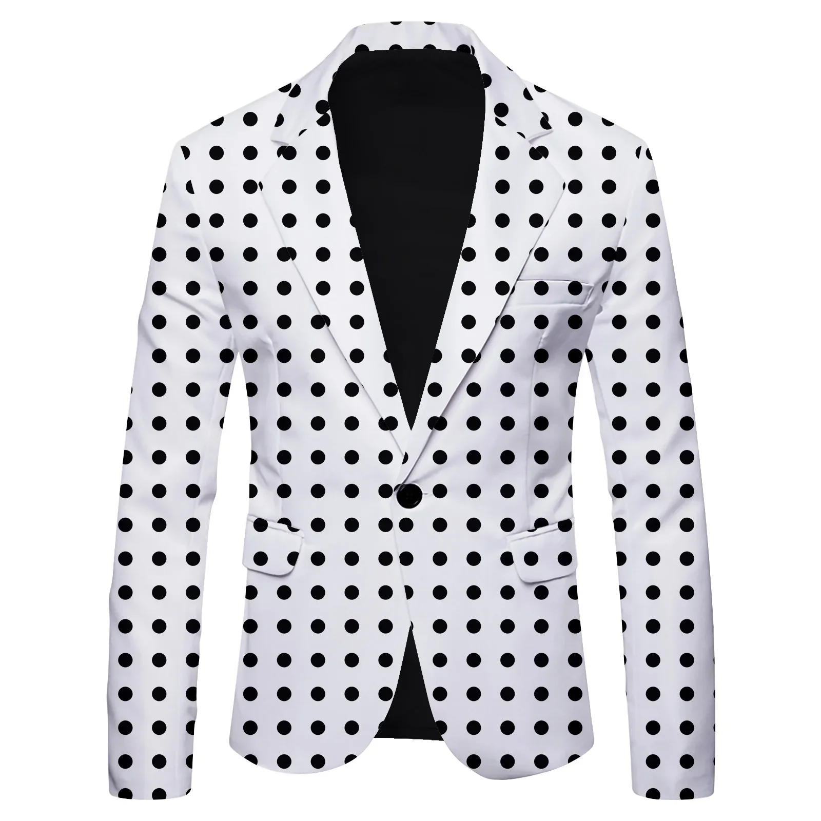 HOO 2025 New Men's Polka Dot Print Leisure Suit Jacket