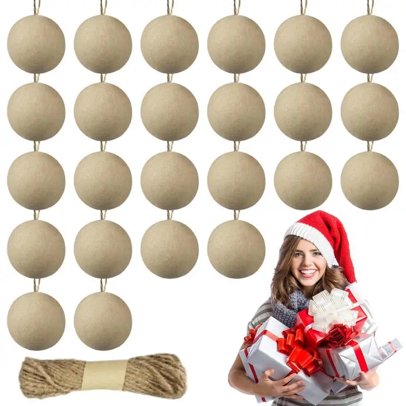 

Christmas Paper Mache Balls Ball Shape Paper Ornaments DIY Christmas Balls Hang Ornaments For Christmas Party Wedding Birthday