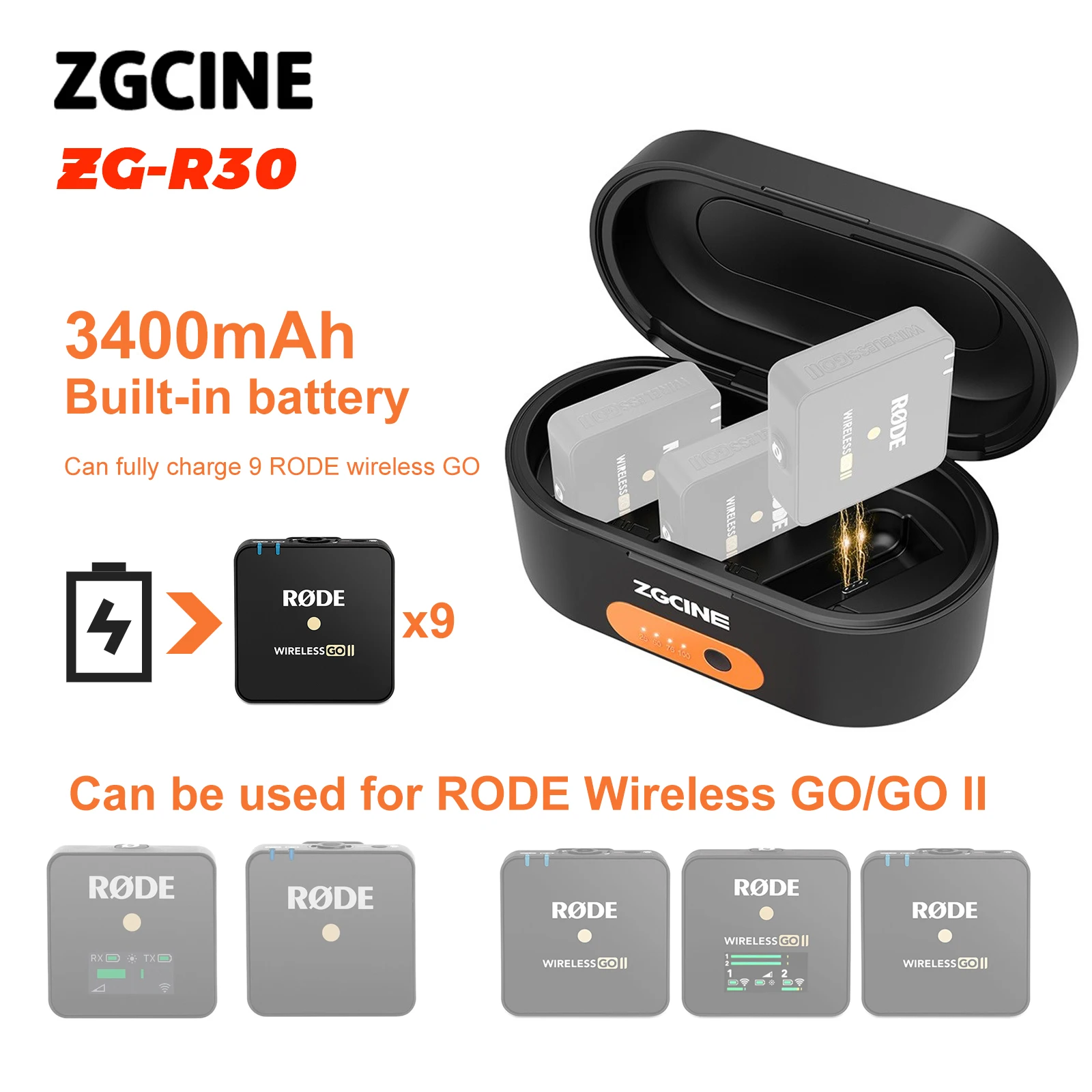 Tanio ZGCINE ZG-R30 etui z funkcją ładowania dla Rode Wireless