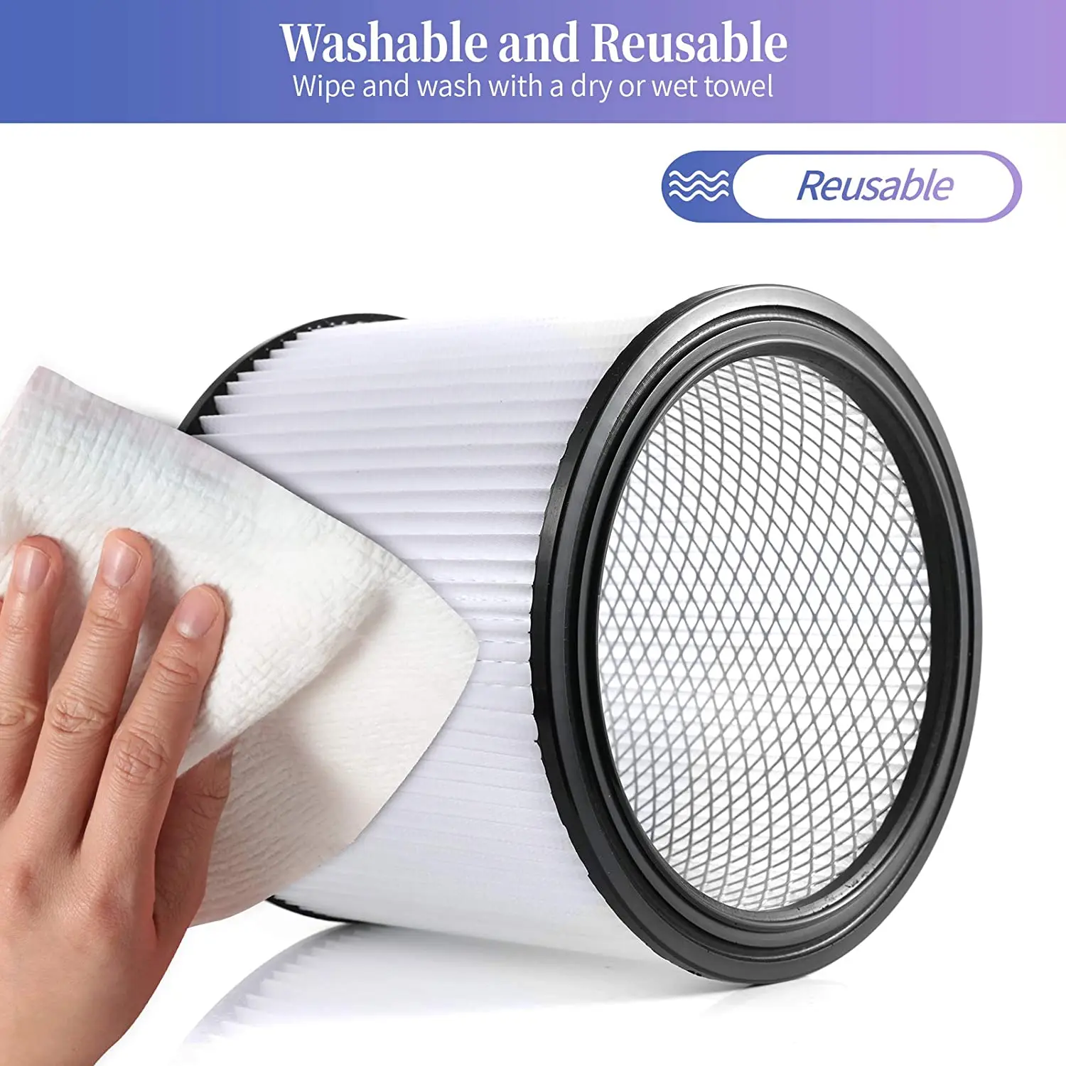 

2Pack Replacement Cartridge Filter for Shop Vac 90304,90350,90333,903-04-00, 9030400,5 Gallon Up Wet/Dry Vacuum Cleaners