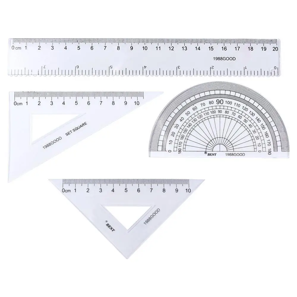 

Office School Supplies Transparent Protractor Simple Style 15cm 18cm 20cm Straightedge Drawing Ruler Ruler Plastic Ruler