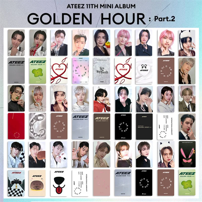 ATEEZ Album LOMO Card GOLDEN HOUR : Part.2 Postcard Photo Card SAN HD Photo Fan Collection Girl Gift 4pcs/set
