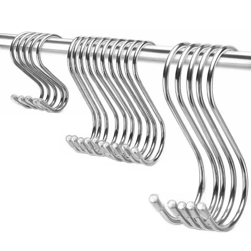 5pcs6812cmHeavyDutySHooksStainlessSteelSShapedHookHanging