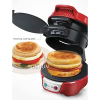 Electric Hamburger Machine Household Double-sided Heated Sandwich Breakfast Machine  Waffle Machine with Egg Cooker Ring 2