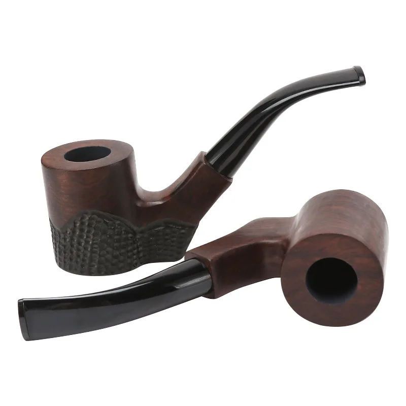 

Ebony Durable Wooden Men Smoking Pipe Fashion Classic Nature Wood Pipe Style 9mm Filter Cigarette Tools