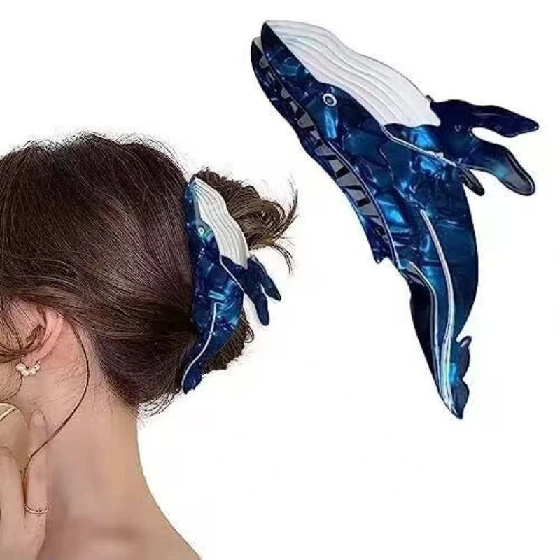 

Blue Fairy Hair Claw Marine Animal Series Acetate Hair Claw Clip Crabs Hair Accessories for Women Girls Personality whale
