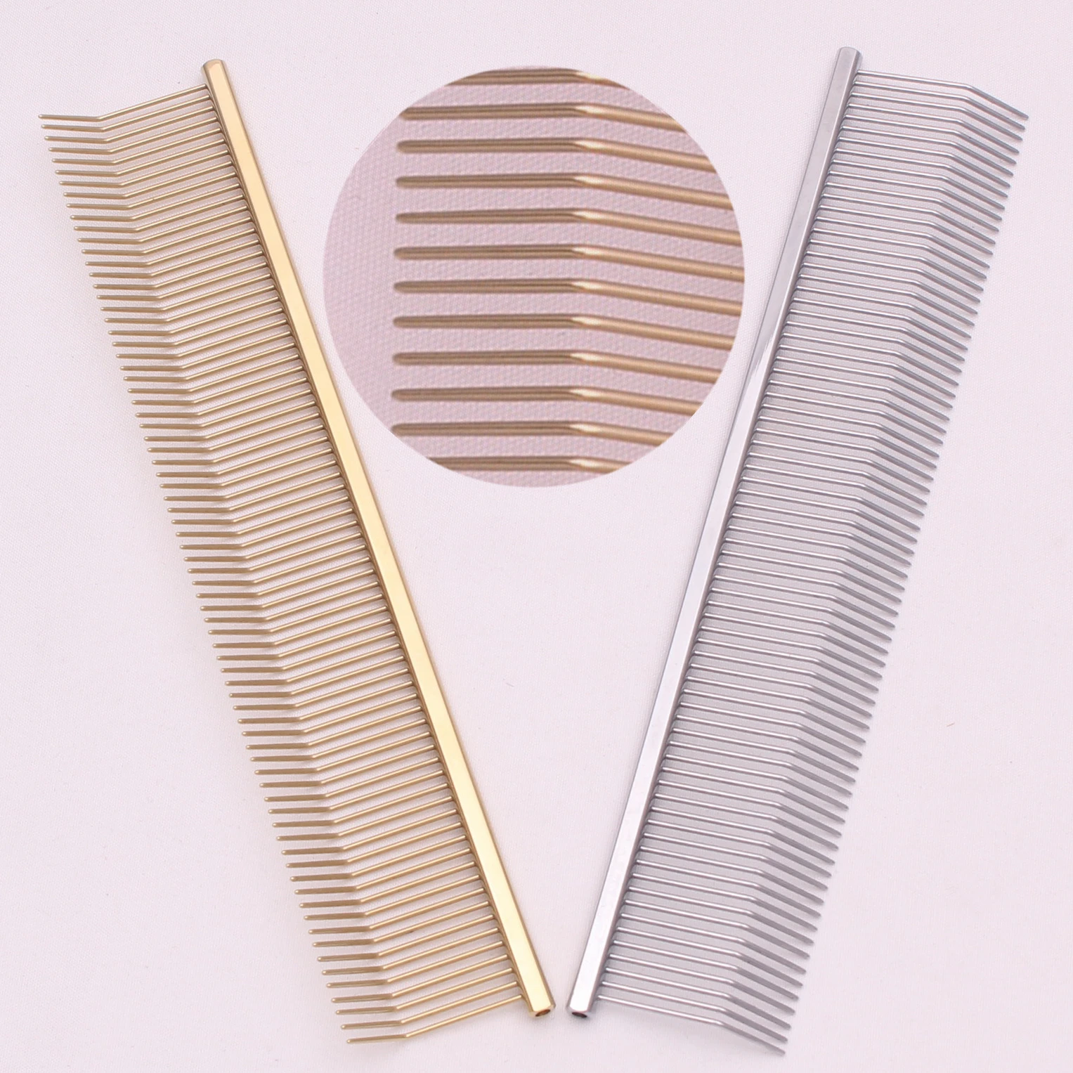 Copper Dog Grooming Combs Pet Boundary Knot Massage Tools Professional Salon Cat Hair Cleaning Crescent High Low Teeth 7816# Copper Dog Grooming Combs Pet Boundary Knot Massage Tools Professional Salon Cat Hair Cleaning Crescent High Low Teeth 7816#