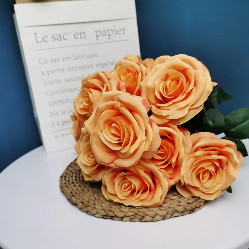 Exquisite Dutch Rose Bridal Bouquet - Elegant Artificial Floral Decoration for Weddings, Home Decor, and Photography Props
