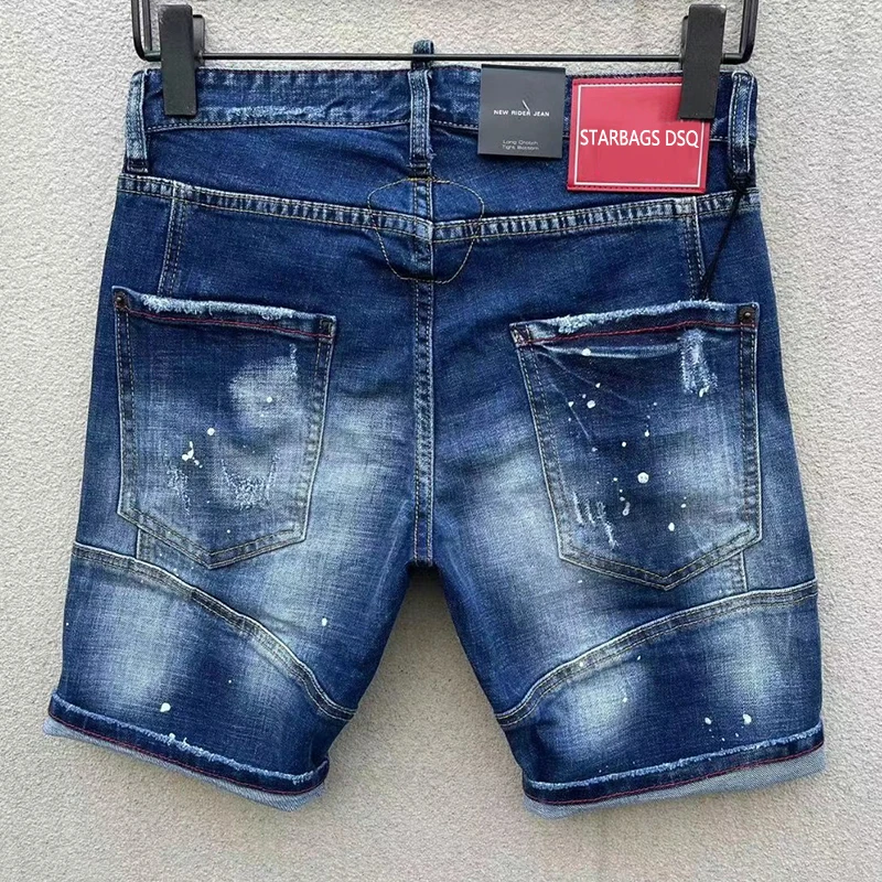 Starbags dsq DT128 남성용 데님 반바지, 스트레이트 스트레치 쿼터 반바지, 유럽 다리 하이 퀄리티 반바지, 신제품