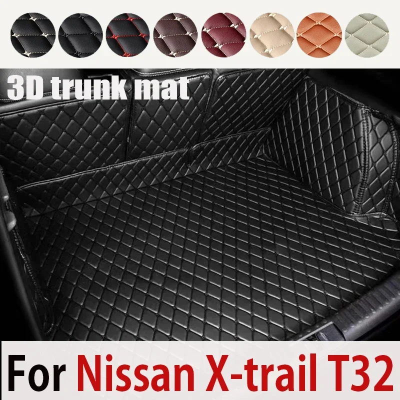 

High quality! Full set car trunk mats for Nissan X-trail T32 7 seats 2019 durable cargo liner boot carpets for Xtrail 2018-2014