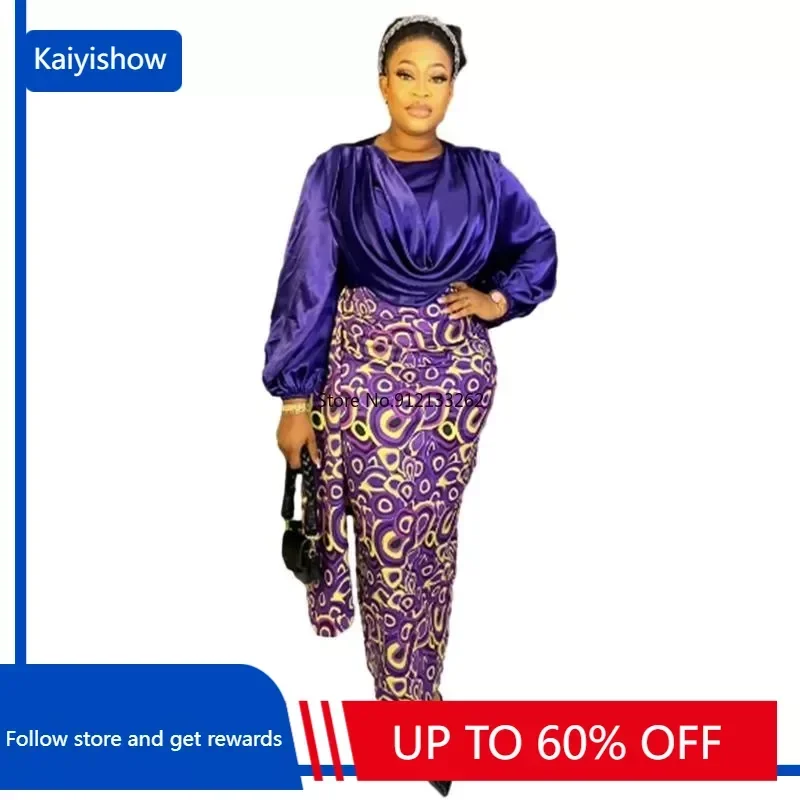 

Платье женское длинное шифоновое в африканском стиле, элегантная юбка-кафтан, мусульманское, верхняя одежда макси из 2 предметов, большие размеры
