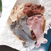 Winter Baby Long Socks Knitted Girls Knee High Socks Big Bows Warm Leg Warmer Children Cotton Socks Toddlers Boot Socks 0-5Years 2