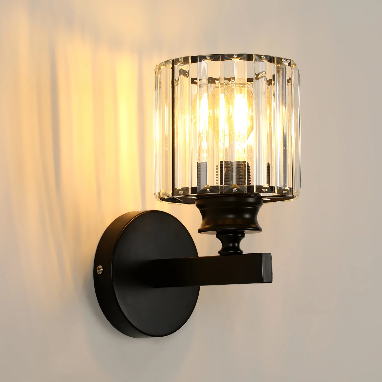 Modern Crystal Wall Light,E27 Wall Sconce Lamp,Walls Lighting Fixture for Bedroom,Hallway(Bulb not included）