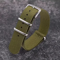 Universal Canvas Nylon Watch Strap - Premium NATO Style Wristband Bracelet - 22mm (Army green)
