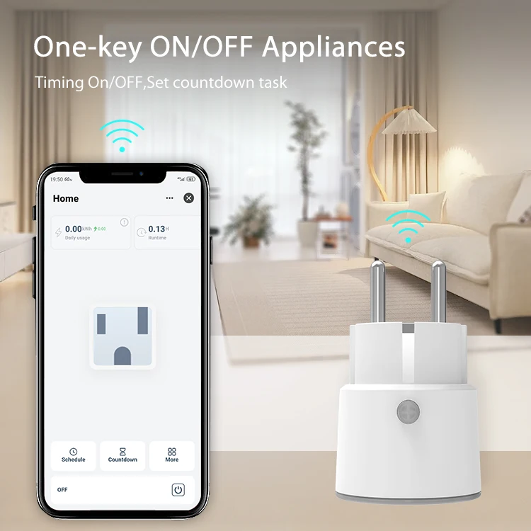 Matter Smart Plug with 16A Power Monitoring and WiFi Support for Homekit Alexa G
