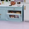 1:12 BJD DOLLHOUSE Mini Kitchen Decorations Model Furniture Corner Cabinet Blue Cooktop Cover Set OB11 Doll House Accessories 4