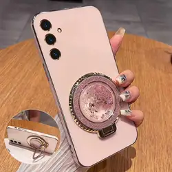 Circular Support Plating Phone Case with Enhanced Protection - Galaxy A7(2018) (Pink)