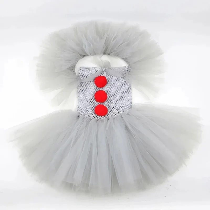 Disfraz De Payaso Malvado Para Niña Con Vestido De Tul, Clips Y Guante | Ideal Para Halloween Y Cosplay De 2 A 10 Años