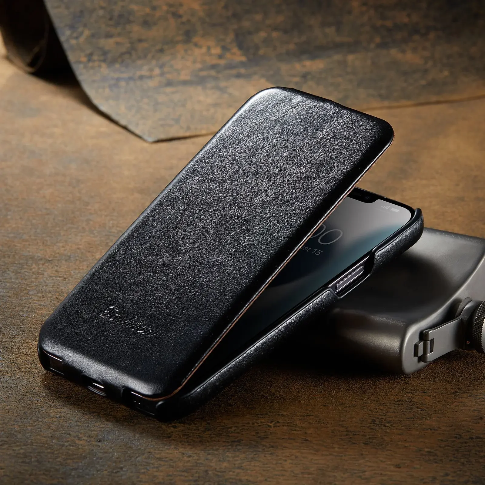 Luxurious Leather Vertical Flip Case - Premium Full Protection