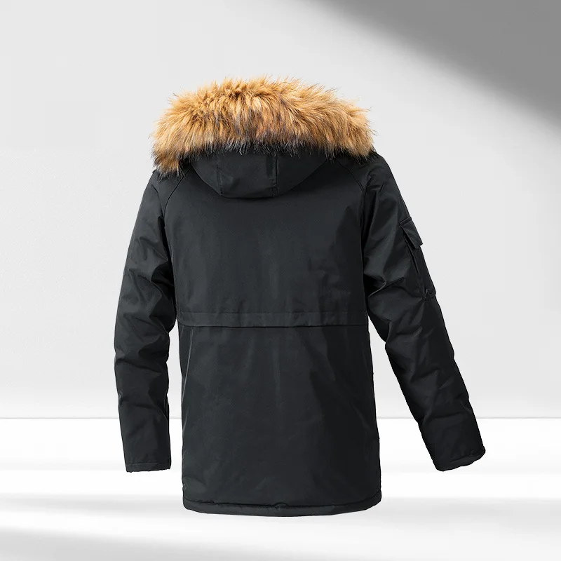 Winter Men's Long Parka Male Padding Jacket Fur Puffer Coats Mens Military Tactical Down Detachable Hoodies Cotton-padded Jacket