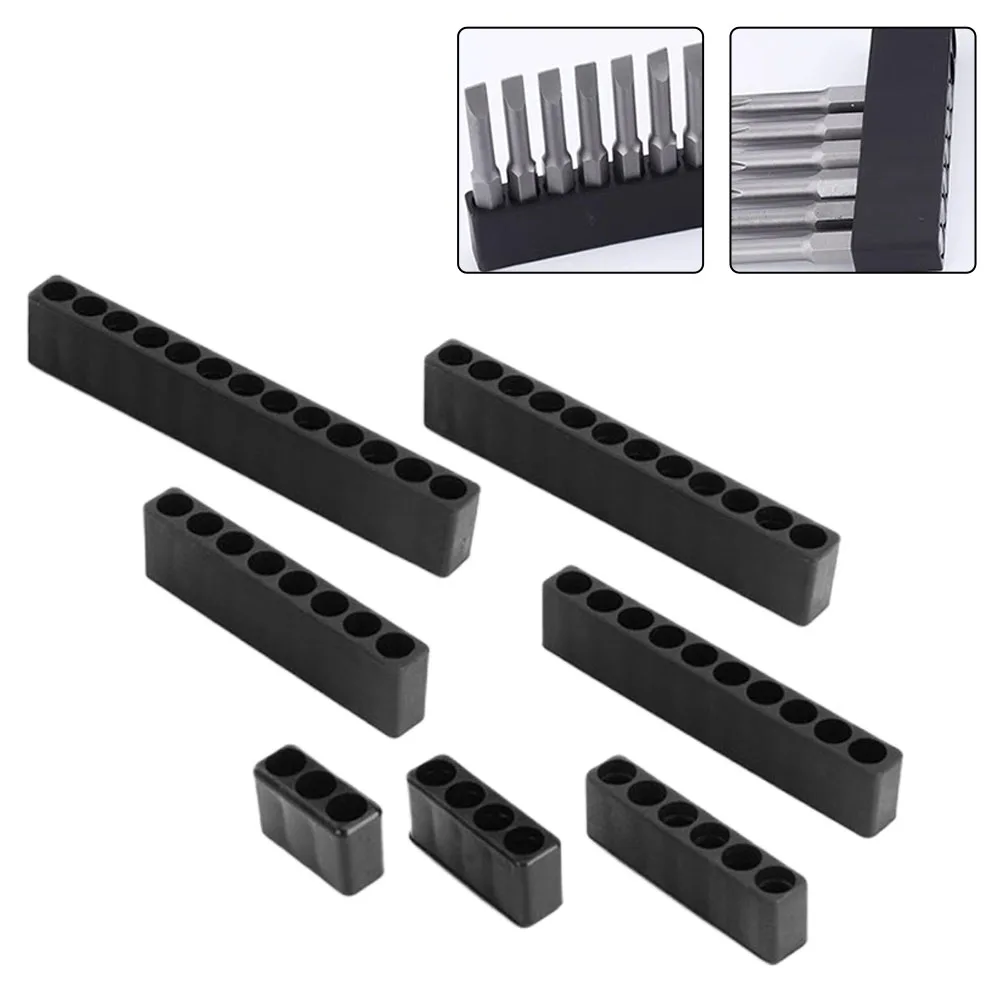 

7pcs 3-13Holes Screwdriver Bit Holder Storage Organizer 1/4 Inch Hex Shank Screwdriver Head Drill Bit Stand Case Power Tool