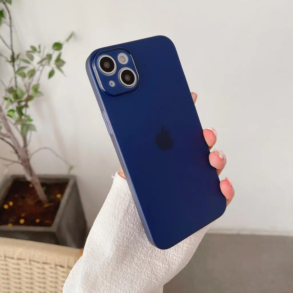 thumbnail image 1 of Funda de teléfono ultradelgada, suave, transparente y mate para iPhone 15, 16 Pro Max, i 14 Plus, 11, 13, 12 Mini, transparente, color morado oscuro, 1 of 5