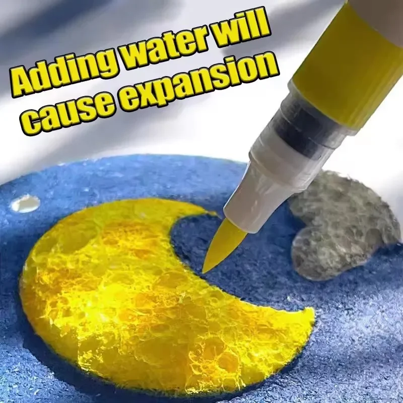 5/100Pcs 3D Drawing Magic Canvas Sponge with Water Brush DIY Art Foam Texture Painting Paper Kids Birthday Party Christmas Gifts