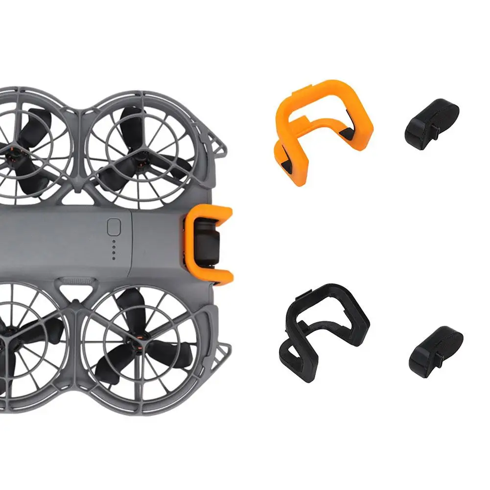 Protection anti-collision installée sur un DJI Neo 2, vue de côté, avec le design orange et noir contrastant. Achetez Protection Anti-Collision pour DJI Neo 2 - Livraison Rapide.