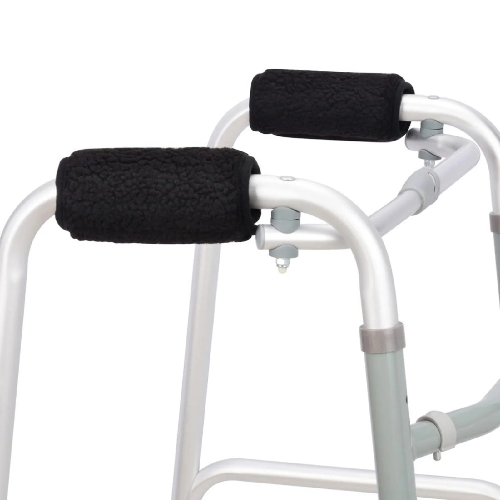 2Pcs Walker Grips Padded Hand Covers Washable Walker Handle Grips Anti Slip Soft Black Moisture Wicking for Senior Elderly 2