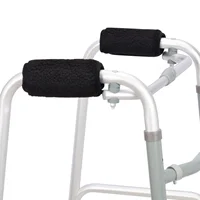 2Pcs Walker Grips Padded Hand Covers Washable Walker Handle Grips Anti Slip Soft Black Moisture Wicking for Senior Elderly 2