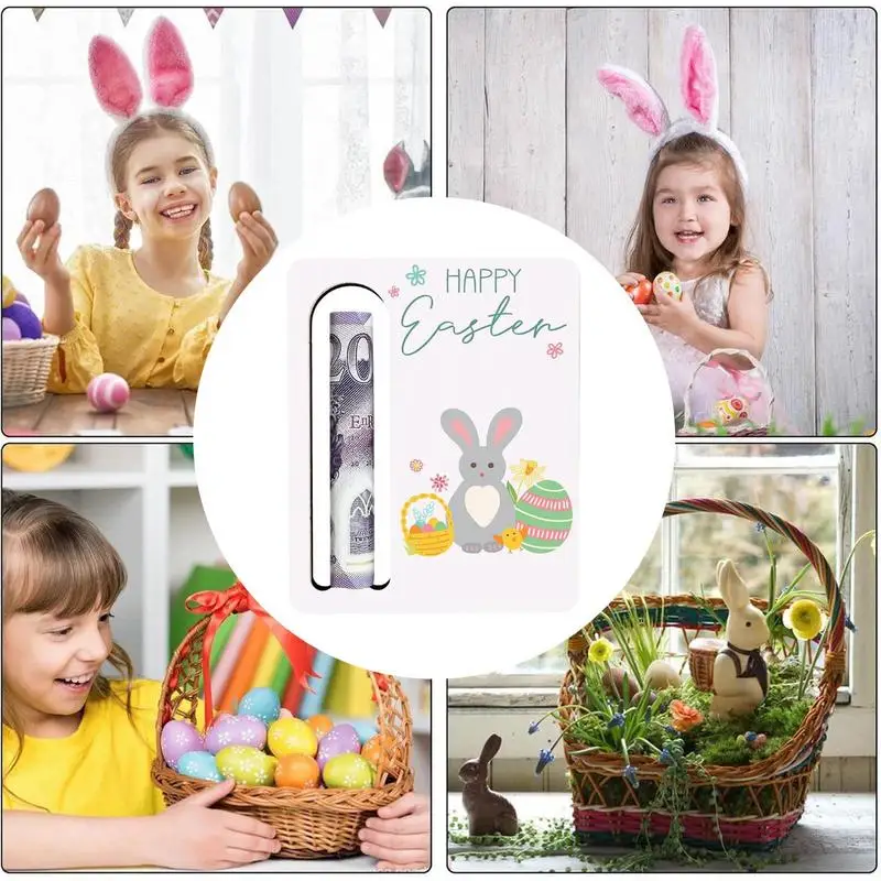 Easter Gifts Personalizeds Money Holder for Kids Gift Multifunctional Wooden Money Box Small and light Bunny Wallet supplies 2