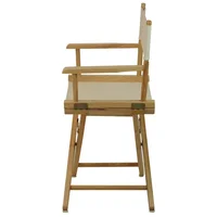 Wide Director Chair Solid Oak Frame Extra-Wide Seat Color Options 2