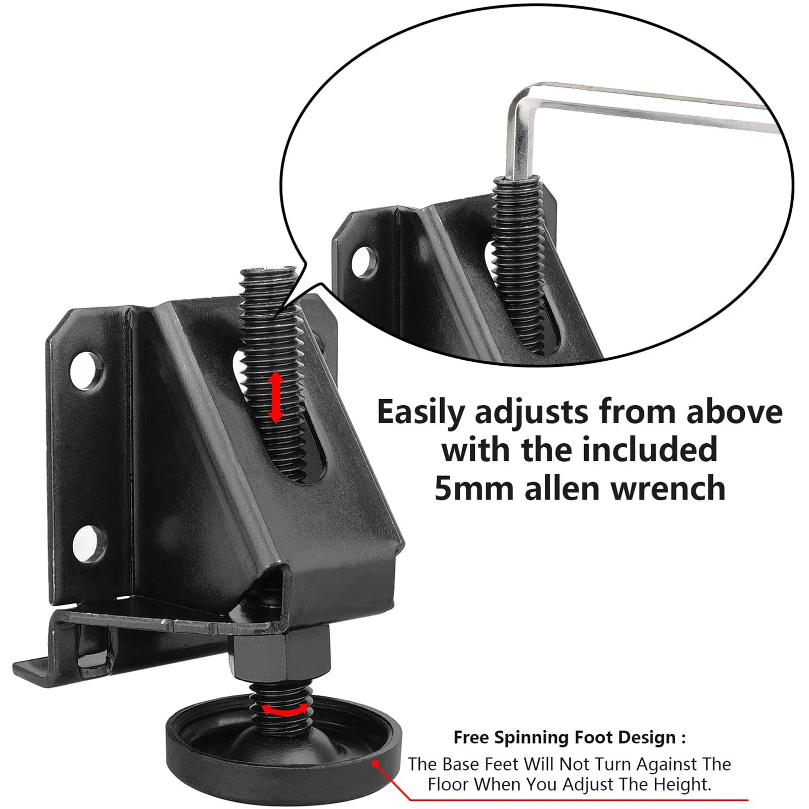 4PCS Metal Adjustable Foot Legs Levelers Heavy Duty Leveling Adjustable Furniture Leveling Feet For Furniture Cabinets