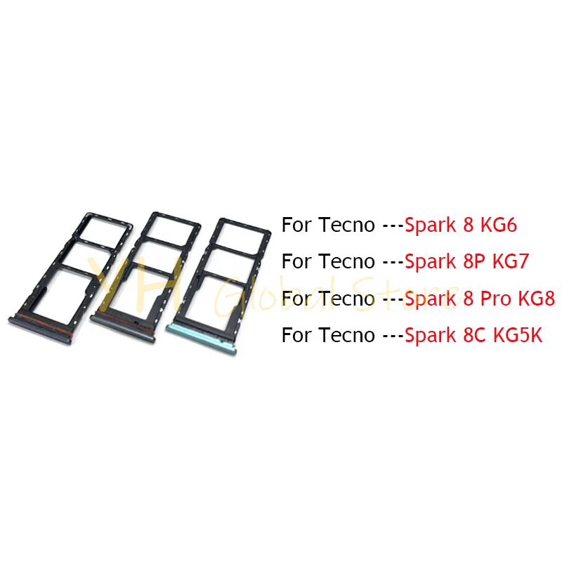 

20PCS For Tecno Spark 8 8C 8P KG5K KG5 KG6 KG7 KG8 Sim Card Slot Tray Holder Sim Card Repair Parts