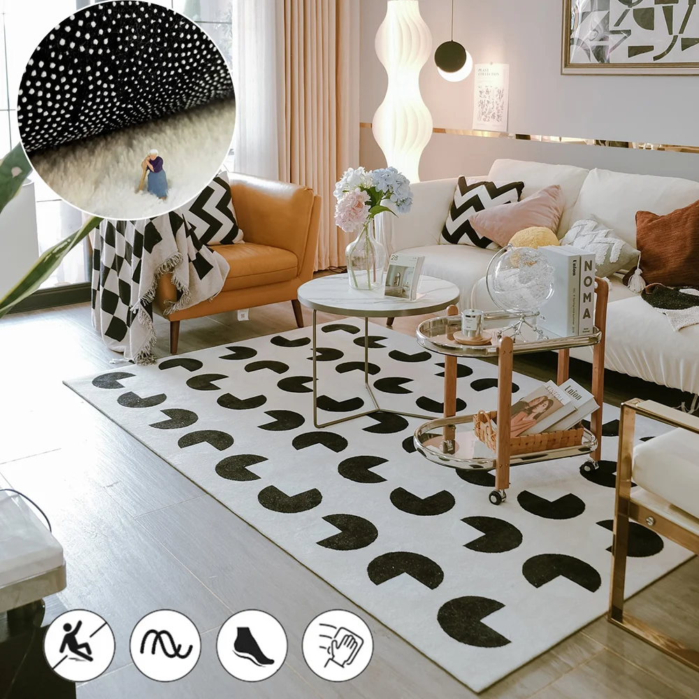 

Ins Living Room Decoration Faux Cashmere Carpet Home Area Rug Large Soft Bedroom Bedside Carpets Fluffy Non-slip Lounge Rugs