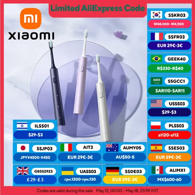 XIAOMI MIJIA T302 Sonic Electric Toothbrush - 31,000 RPM, 150 Days Battery,Copper-Free DuPont Brush Head,IPX8 Waterproof,4 Modes 1