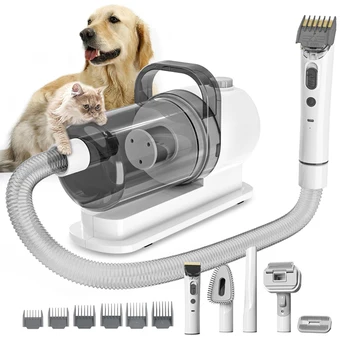 6 In 1 Pets Grooming Kits & Dog Hair Vacuum Powerful Suction for Long or Short Hair Dog Shavers Pet Vacuum Groomer for Dogs Cats 1