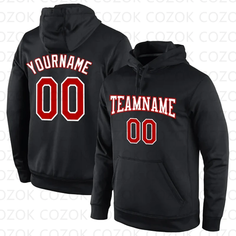 Customized Hoodies Black White Color Jersey 3D Printed  Unisex Pullovers Hoodie Casual Sweatshirts